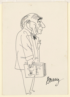 Drawing, Maitre d' with Sardi's Menu in Hand