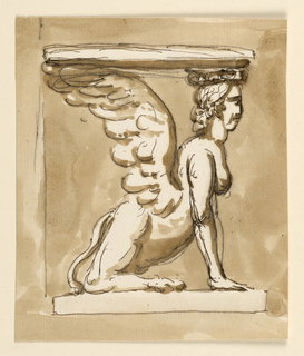 Drawing, Design for a Console Table with Sphinx Base