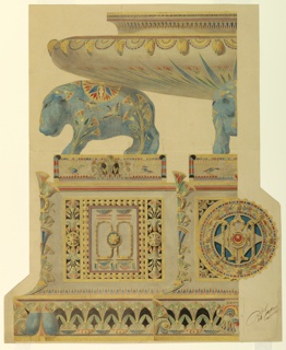Drawing, Design for a Surtout de Table, for State Porcelain Service of Ismail, Khedive of Egypt