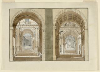 Drawing, Stage Designs, Views into Palace Courts