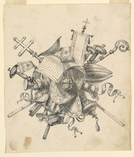 Drawing, Trophy with Ecclesiastical Objects