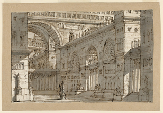 Drawing, Stage Design, Palace Courtyard