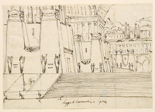 Drawing, Stage Design for Semiramide by Gioachino Rossini