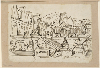 Drawing, Stage Design, Group of Antique Buildings