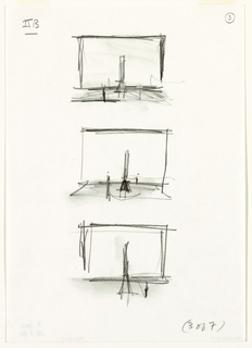 Drawing, King Lear, Scene II: Study in three small sketches