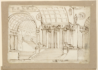 Drawing, Stage Design, Antique Building wiht Vaults