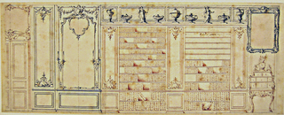 Drawing, Design for a Library Wall