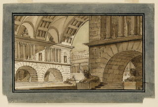 Drawing, Stage Design, Group of Temple Buildings