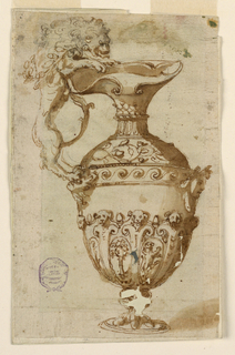 Drawing, Design for a Ewer with Handle in the Shape of a Lion