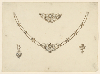 Drawing, Necklace, Brooch, Earring, and Pin