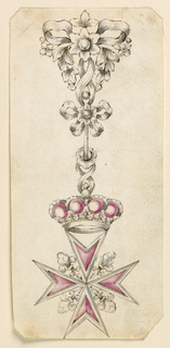 Drawing, Design for a Badge of the Tuscan Order of St. Stephen
