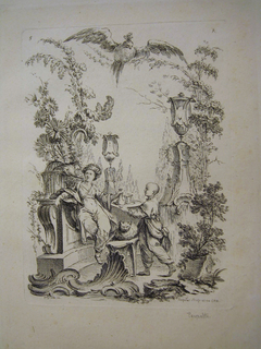 Print, Fantastical Garden with Figures