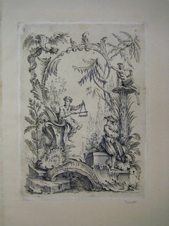 Print, Fantastical Garden with Figures