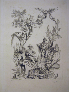 Print, Fantastical Garden with Musicians