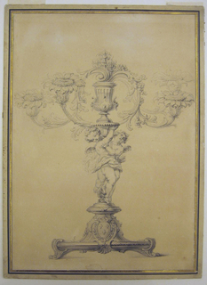 Drawing, Design for a Metal Candelabrum of Four Branches, for Louis XV's Service