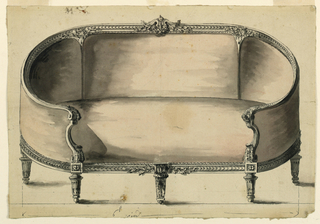 Drawing, Design for a Sofa