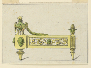 Drawing, Design for a Firedog