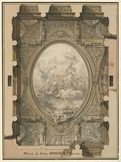 Drawing, Design for the ceiling of the salon of Palazzo Spinola, Genoa