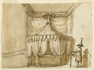 Drawing, Bed Alcove with a Figure