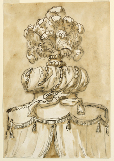 Drawing, Detail of a Plumed Canopy Finial
