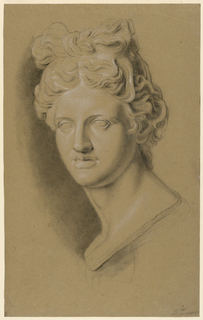 Drawing, Academic Study of a Cast of a Classical Female Bust