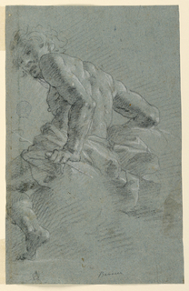 Drawing, Study of Hermes, Preparatory Study for the Fall of the Giants, Ceiling Fresco at the Palazzo Moroni, Bergamo