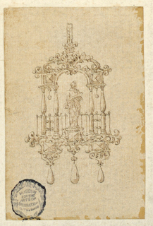 Drawing, Design for pendant with female allegory