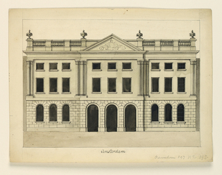 Drawing, Elevation of the Facade of a Theater, Amsterdam