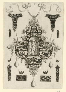 Print, Plate 6, from a series of eight pendant designs with the cardinal virtues
