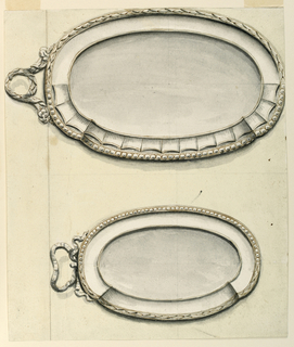 Drawing, Two oval plates