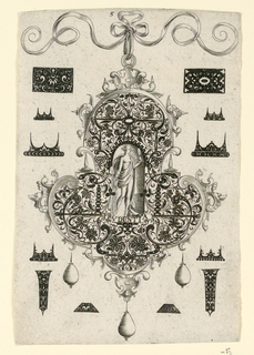 Print, Plate 5, from a series of eight pendant designs with the cardinal virtues