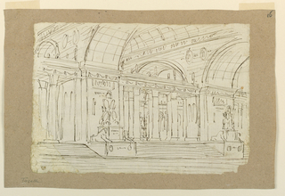 Drawing, Stage Design, Entrance to Antique Hall