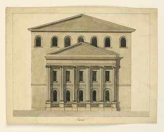 Drawing, Elevation of the Facade of a Theater, Paris