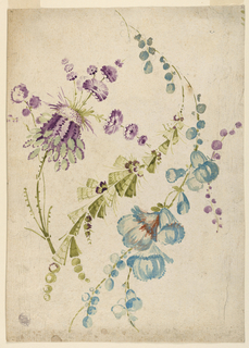 Drawing, Study of Flower Boughs for Woven Textile