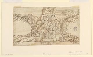 Drawing, Freize with Putti and Medallions