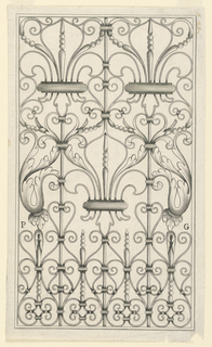 Print, Panel of a Wrought Iron Railing