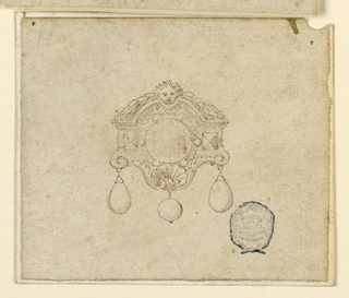 Drawing, Design for Brooch with Gems and Hanging Diamonds