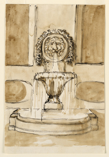 Drawing, Design for a Wall Fountain