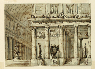Drawing, Stage Design, Palace Interior