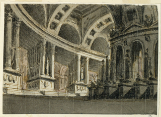 Drawing, Stage Design, Palace Interior