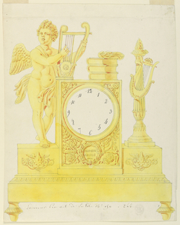 Drawing, Design for a clock