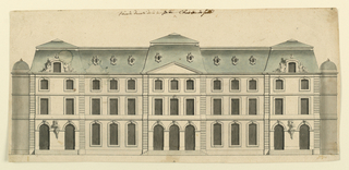 Drawing, Rear Elevation of the Chateau de Sablé