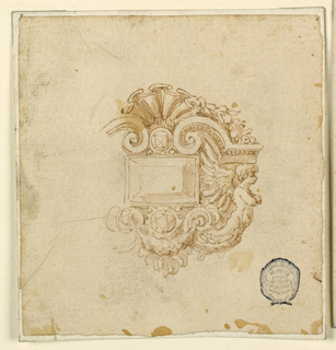 Drawing, Design for a Brooch with Winged Boy