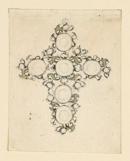 Drawing, Design for a cross as a pendant