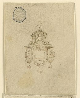 Drawing, Design for a Pendant with Woman on Throne