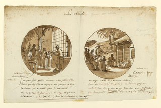 Drawing, Designs for Painted Porcelain Plates, Les Ananas (Pineapples) from the Service des Objets de Dessert (Dessert Service)