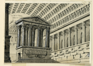 Drawing, Stage Design, Interior of a Sepulchral Hall