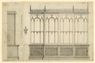 Drawing, Design for a Library Bookcase