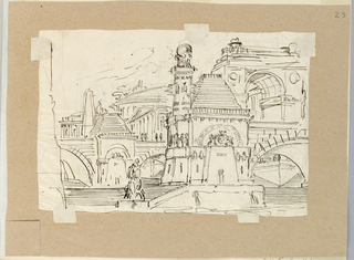 Drawing, Stage Design, Group of Antique Buildings