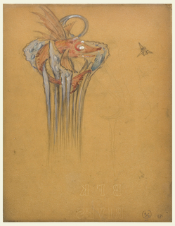 Drawing, Design for a Comb with "Flying Fish" Motif